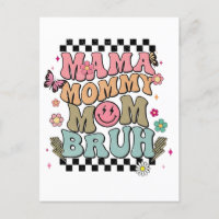 Amusante À damiers Fleurs de maman Fête des mères