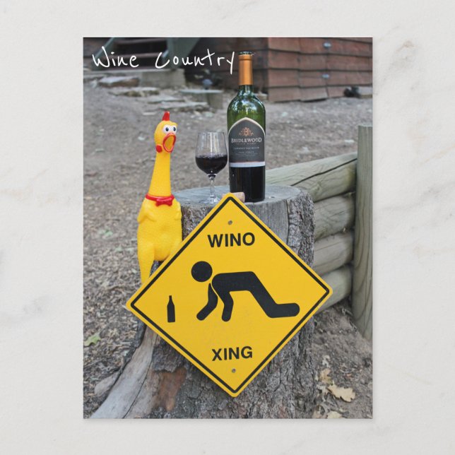 Carte postale amusante de Chicken Wine Country ! (Devant)