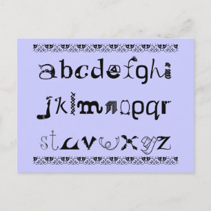 Carte postale amusante de l'alphabet en anglais