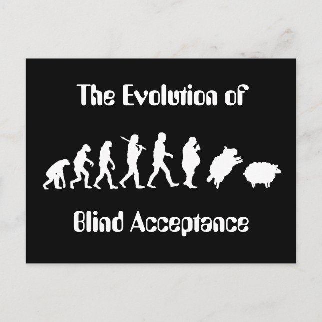 Carte Postale Amusante évolution de la parodie humaine (Devant)