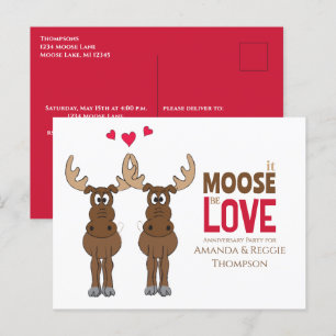 Carte Postale Amusante Soirée Anniversaire Fête Whimsical Moose