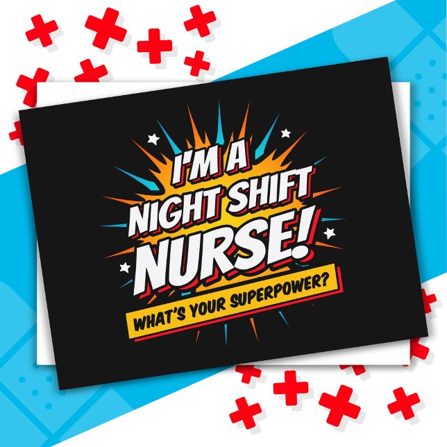 Carte Postale Amusante Superpower Night Shift Infirmière Appréci (Créateur téléchargé)