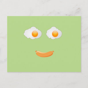 Carte Postale Amusante Viande d'Oeuf Frit