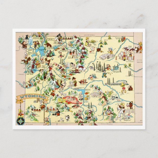 Carte postale amusante Wyoming (Devant)