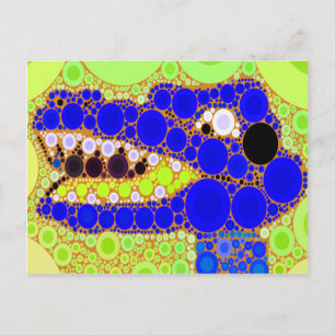 Carte Postale Amusants Alligator bleu Crocodile Cercles Rétro Mo
