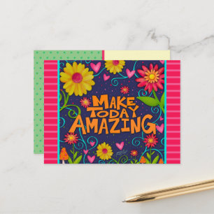 Carte Postale Amusants Coeurs Floraux Citations Extraordinaires 