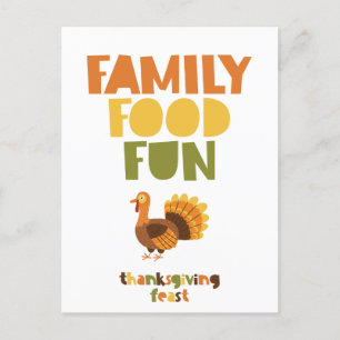 Carte Postale Amusants de cuisine familiale Turquie Thanksgiving
