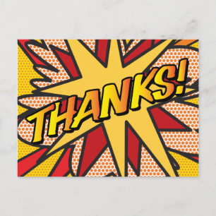 Carte Postale Amusants MERCI Moderne Discours Personnalisé Bulle