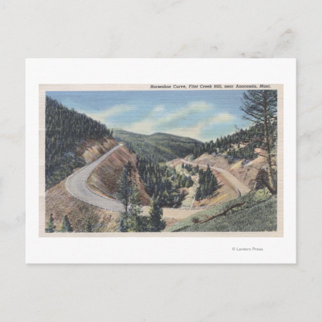 Carte Postale Anaconda, Montana - Courbe en fer à cheval (Devant)