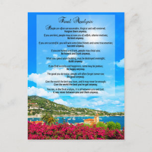 Carte Postale Analyse finale : "Fais-le de toute façon"