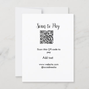 Carte Postale Analyser pour payer scanner code QR ajouter des dé