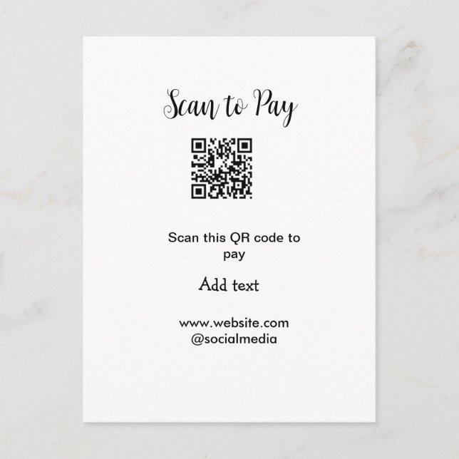 Carte Postale Analyser pour payer scanner code QR ajouter des dé (Devant)