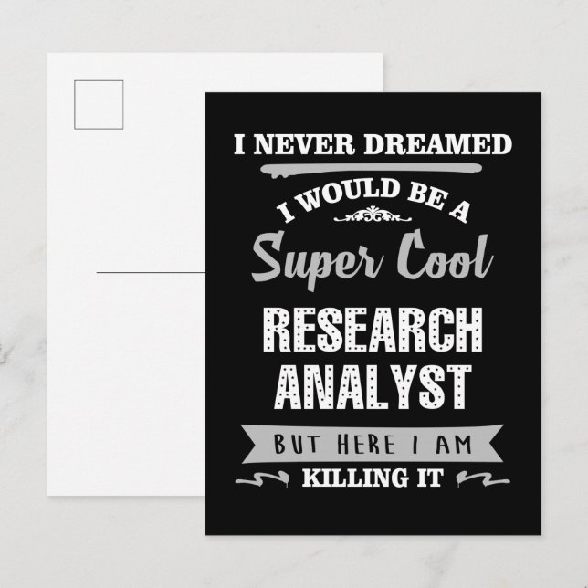 Carte Postale Analyste de recherche Super Cool le tuer (Devant / Derrière)