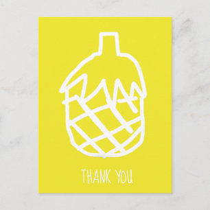 Carte Postale Ananas mignon jaune moderne ligne art