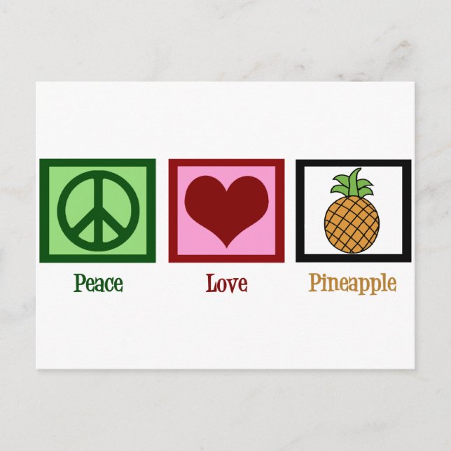 Carte Postale Ananas Peace Love (Devant)