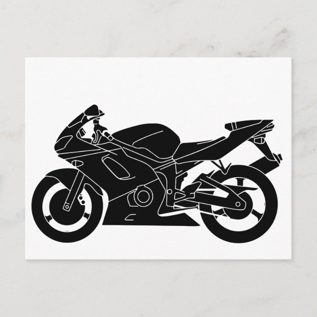 Carte Postale ananas-silhouette-moto (Devant)