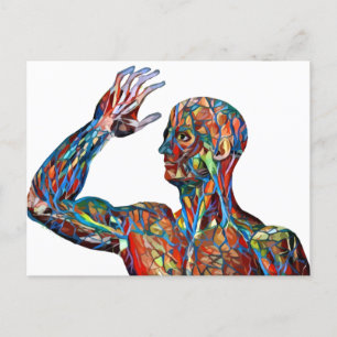 Carte Postale anatomie humaine abstraite homme veines artères ar