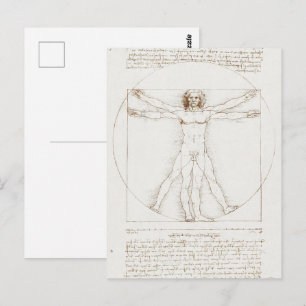 Carte Postale Anatomie humaine : Homme vitruvien par Léonard de 