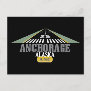 Carte Postale Anchorage Alaska - piste de l'aéroport