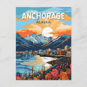 Carte Postale Anchorage Alaska Travel Art Vintage