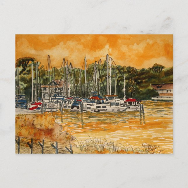 Carte Postale Anchorage Yacht Basin Marina Melbourne Floride (Devant)