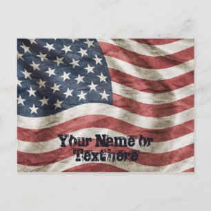 Carte Postale Ancien drapeau américain patriotique rouge, blanc 