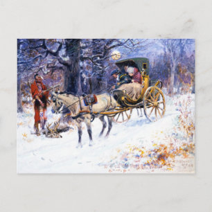 Carte Postale Ancien Noël en Nouvelle-Angleterre (par Charles Ru