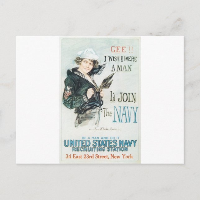Carte Postale Ancien poster de la Marine autour de 1918 (Devant)