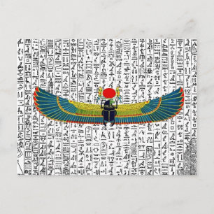 Carte Postale Ancien Scarab à ailes égyptiennes