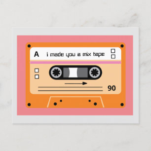 Carte Postale Ancien Skool - Bande de mélange de casette orange