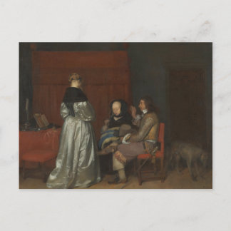 Carte Postale Ancienne conversation de peinture Borch