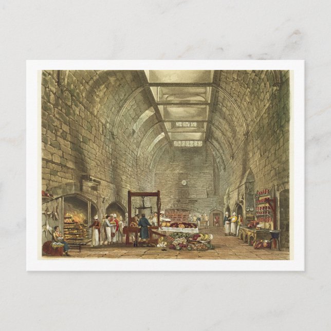 Carte Postale Ancienne cuisine, Château de Windsor, gravée par W (Devant)