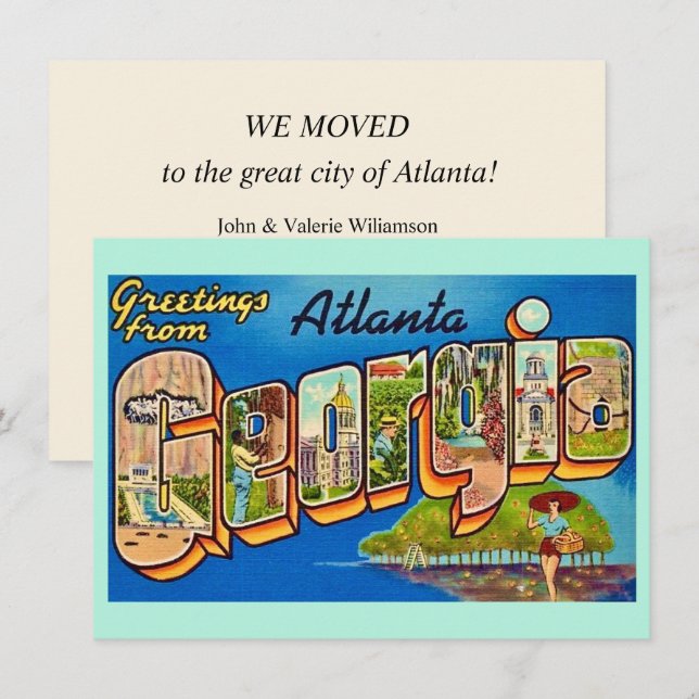 Carte postale ancienne d'Atlanta (Devant / Derrière)