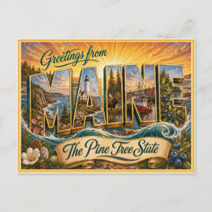 Carte Postale Ancienne de Bienvenue du Maine