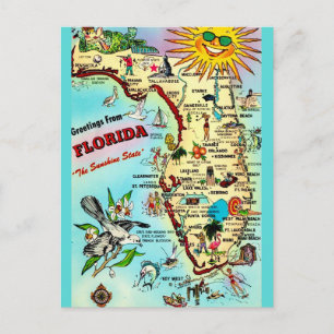 Carte postale ancienne de Floride avec bordure