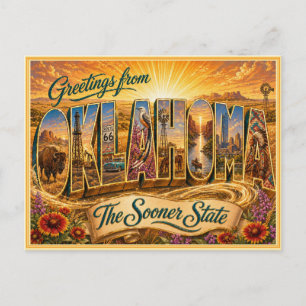 Carte postale ancienne de salutation d'Oklahoma
