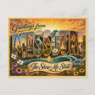 Carte postale ancienne de salutations du Missouri