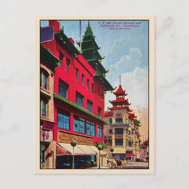 Carte postale ancienne du Chinatown de San Francis (Devant)