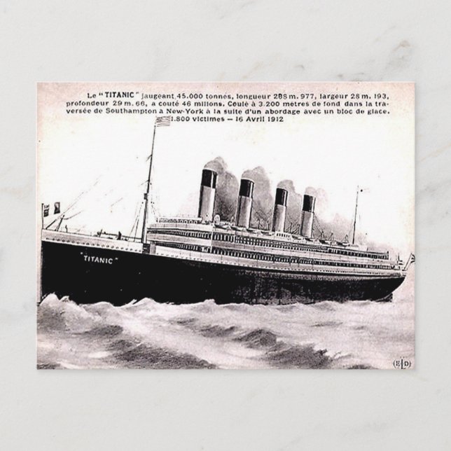 Carte postale ancienne française - Le "Titanic" (Devant)
