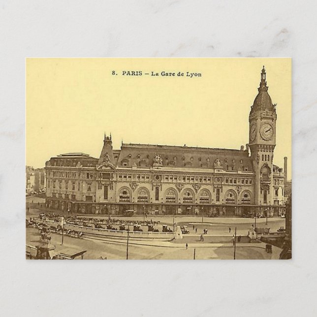 Carte postale ancienne - Gare de Lyon, Paris (Devant)