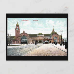 Carte postale ancienne - Gare de Wiesbaden, Allema