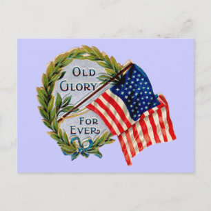 Carte Postale Ancienne gloire pour toujours drapeau Vintage