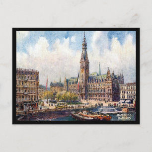 Carte postale ancienne - Hôtel de ville, Hambourg,