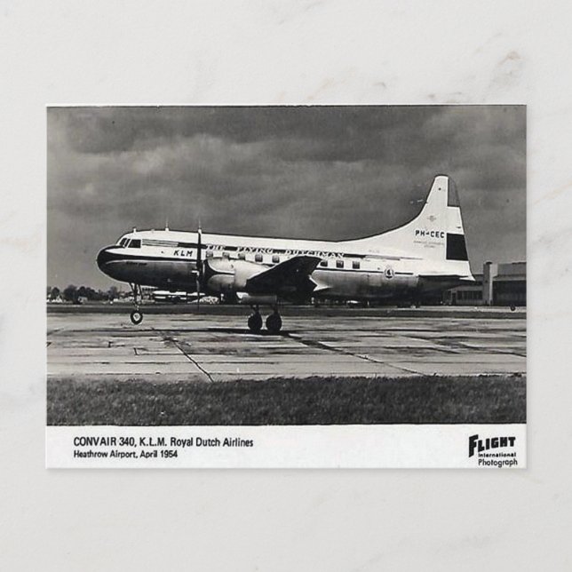 Carte postale ancienne - KLM Convair 340 (Devant)
