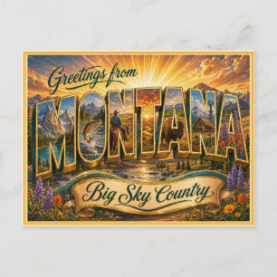 Carte postale ancienne Montana salutation de