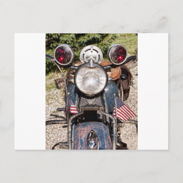 Carte Postale ancienne moto de police indienne (Devant)