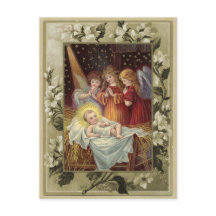 Carte postale ancienne reproduction de la Nativité