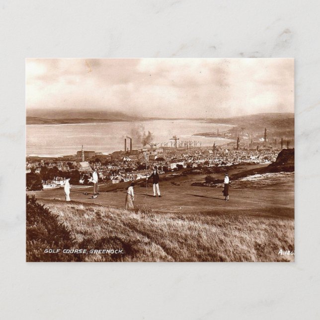 Carte postale ancienne - Terrain de golf, Greenock (Devant)