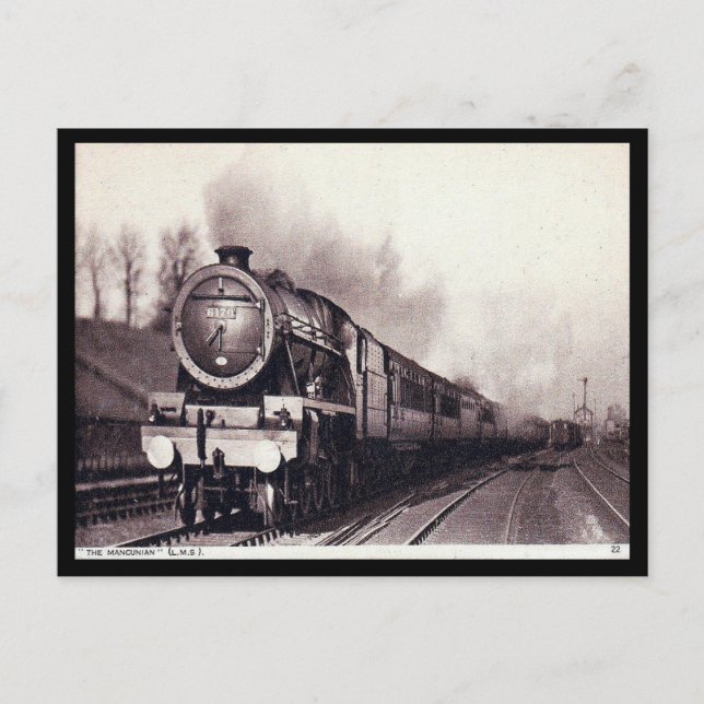 Carte postale ancienne - Train LMS "The Mancunian" (Devant)