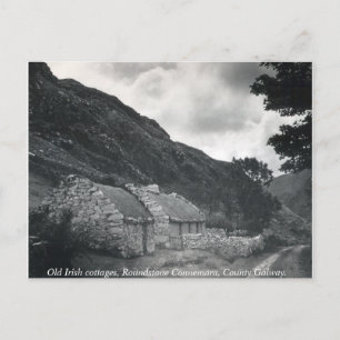 Carte Postale Anciennes chaumières irlandaises, Galway Irlande